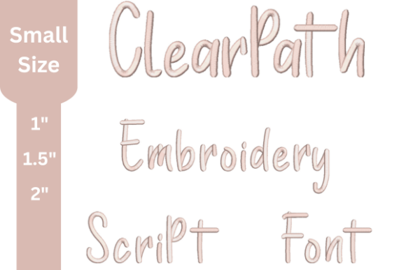 Clear Path Embroidery Font for Boutique Apparel