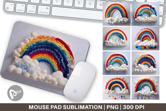 Mouse Pad Rainbow Embroidery for Apparel Design