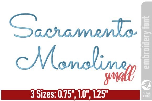 Sacramento Monoline Font for Holiday Embroidery
